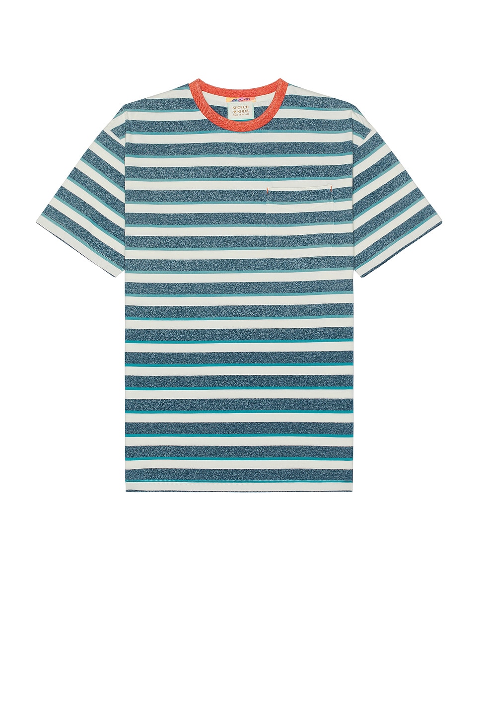 

Футболка с карманом в полоску yar dye Scotch & Soda, мультиколор