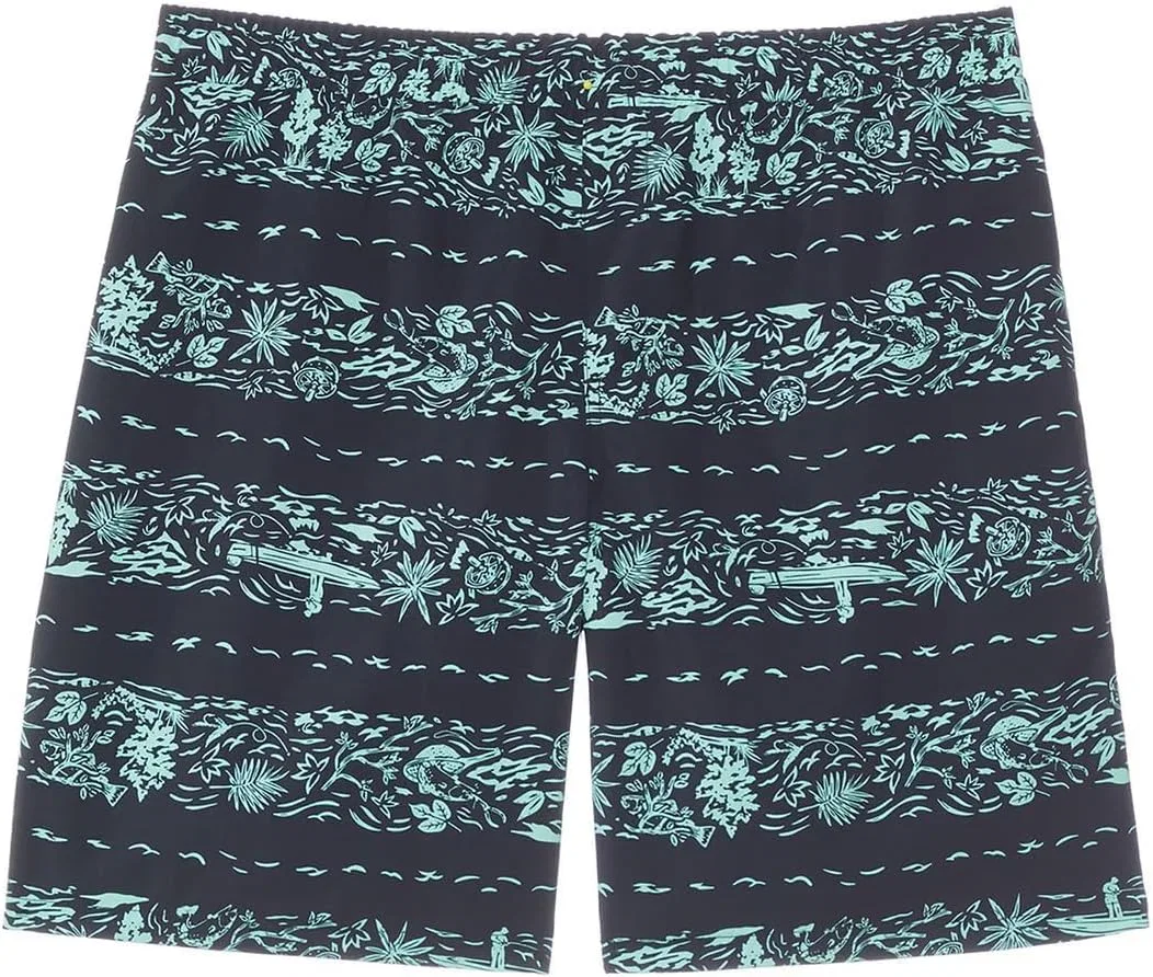 Короткая шорта Columbia Boy's Super Backcast Short, Black Kahawai Stripe
