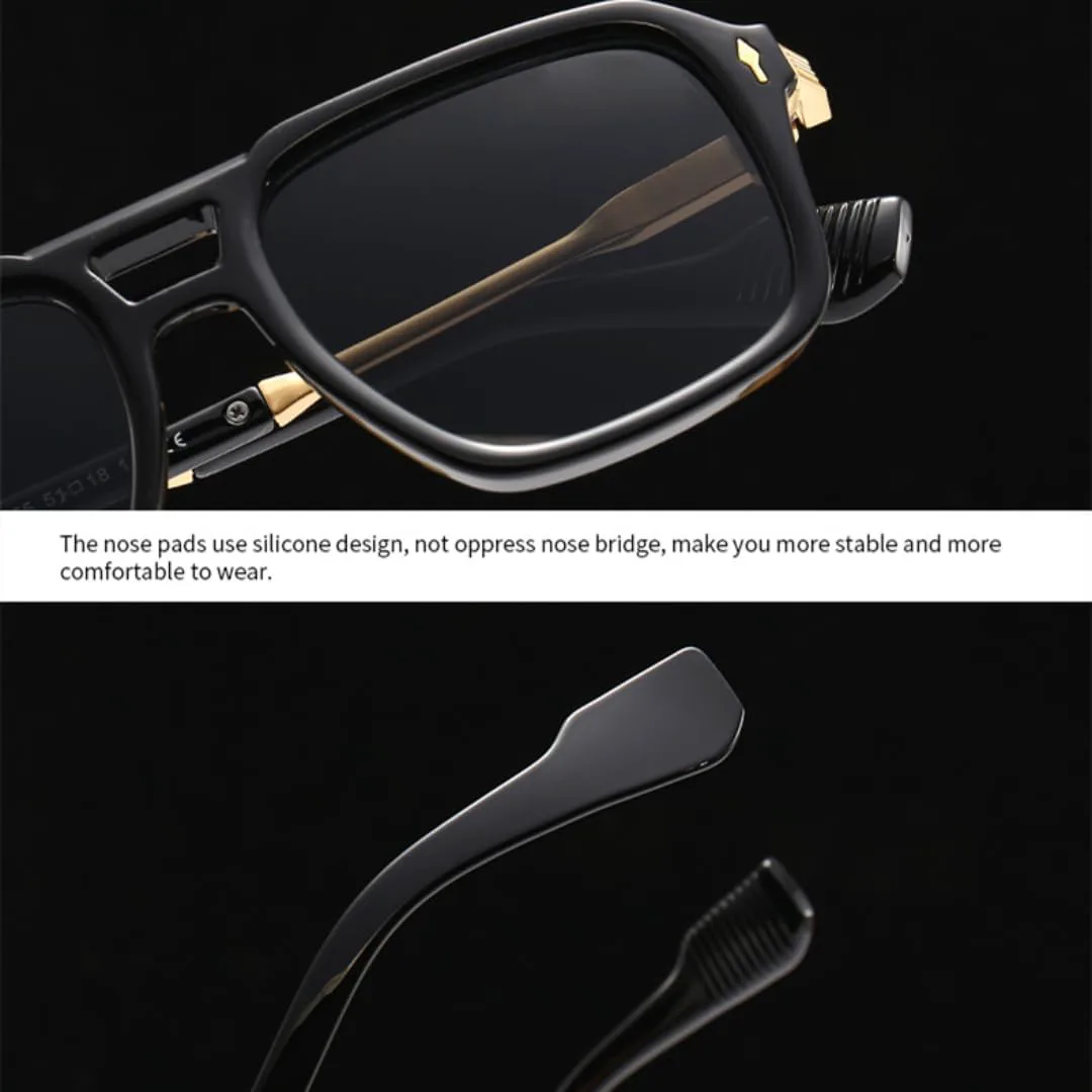 

Винтажные солнцезащитные очки в стиле стимпанк с плоской верхней частью для женщин и мужчин, роскошные, классические, модные, в стиле панк TVTBBVV, Blue Blue