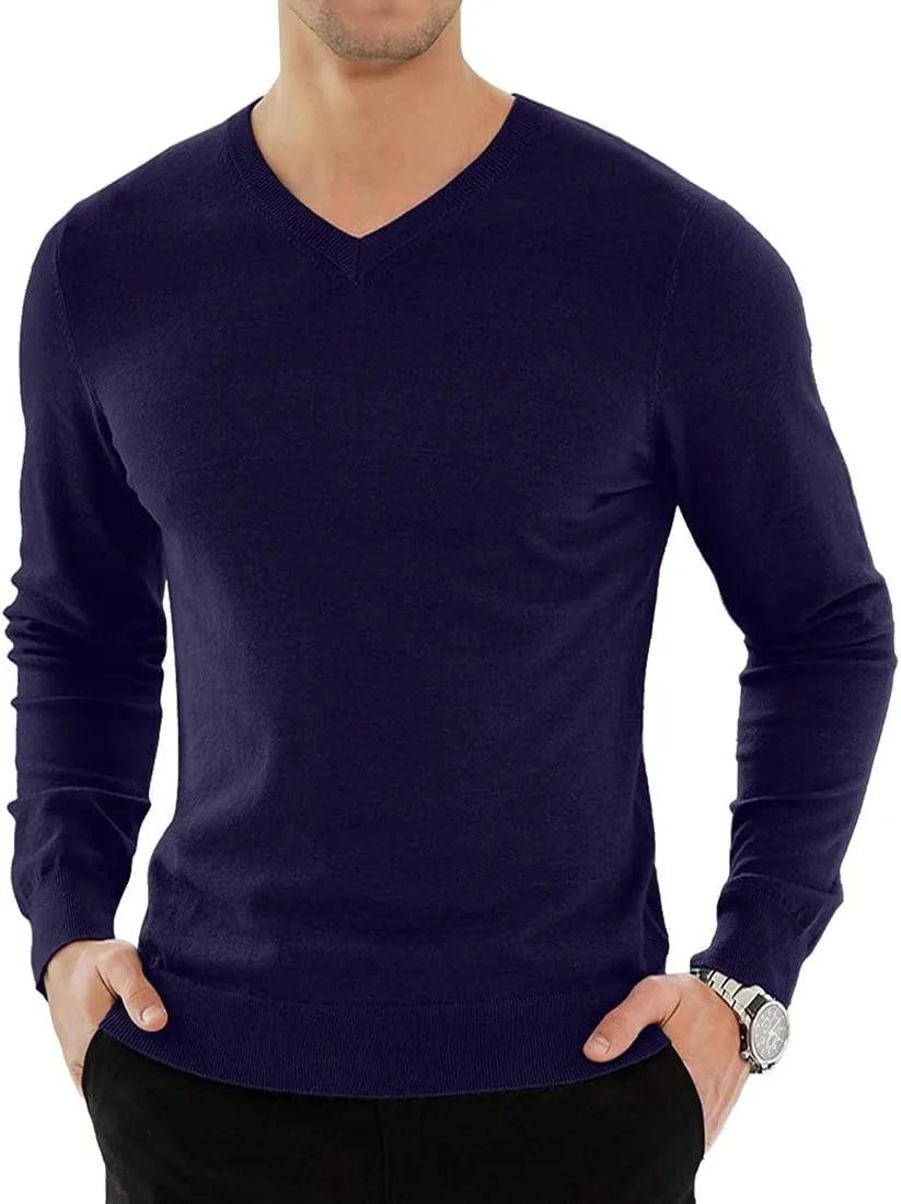 

Мужской вязаный пуловер YTD Casual Slim Fit с V-образным вырезом