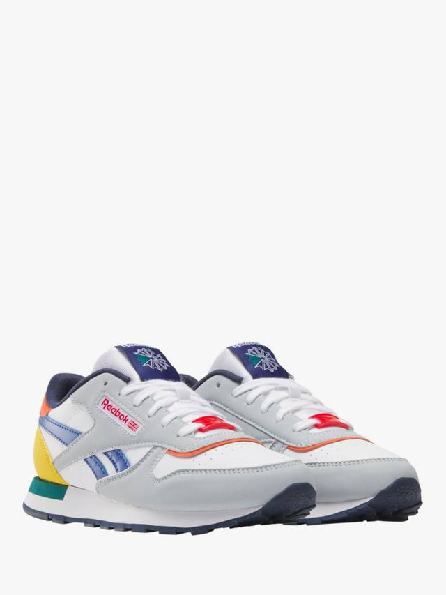 Детские классические кожаные кроссовки Reebok, Moon/Navy — фото 2