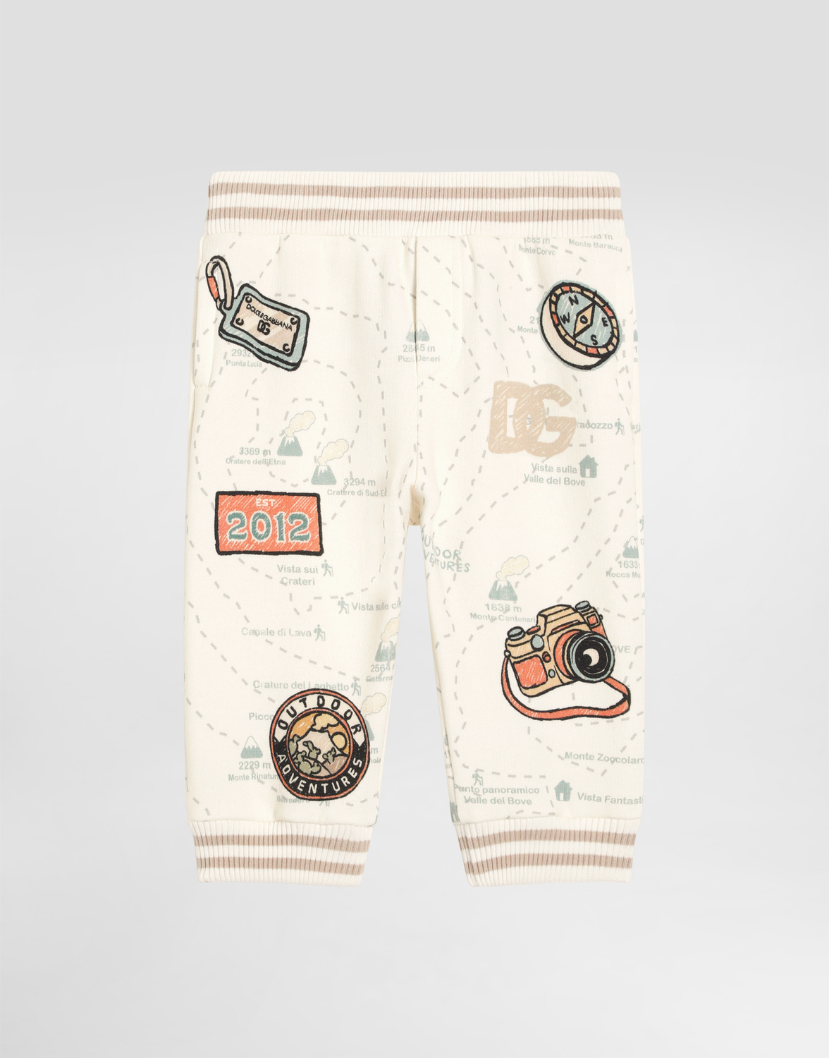 

Утепленные брюки свободного кроя с принтом-картой Dolce&Gabbana, мультиколор