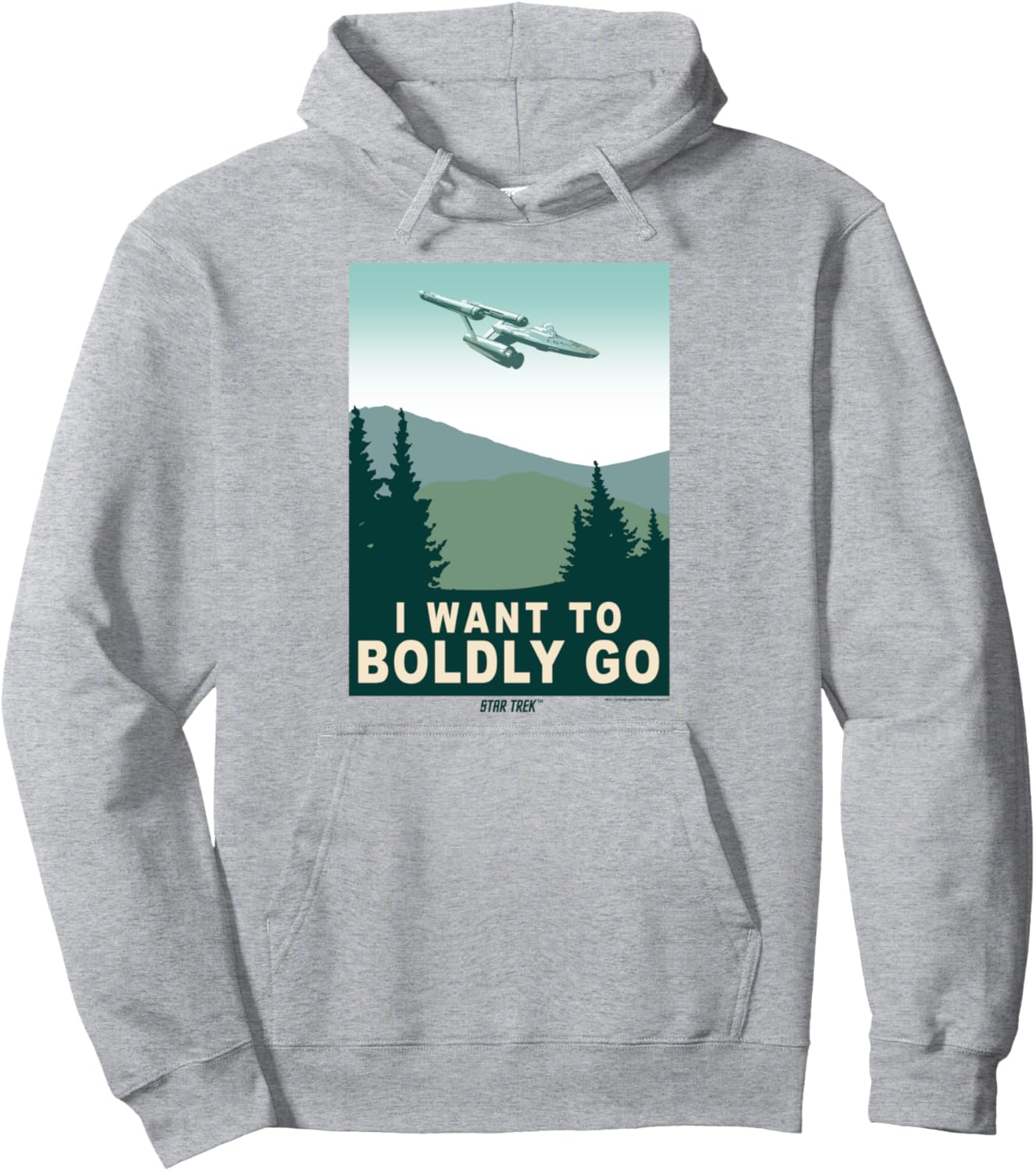 

Толстовка с постером «Смелый вперед» из оригинального сериала «Звездный путь» Star Trek, серый