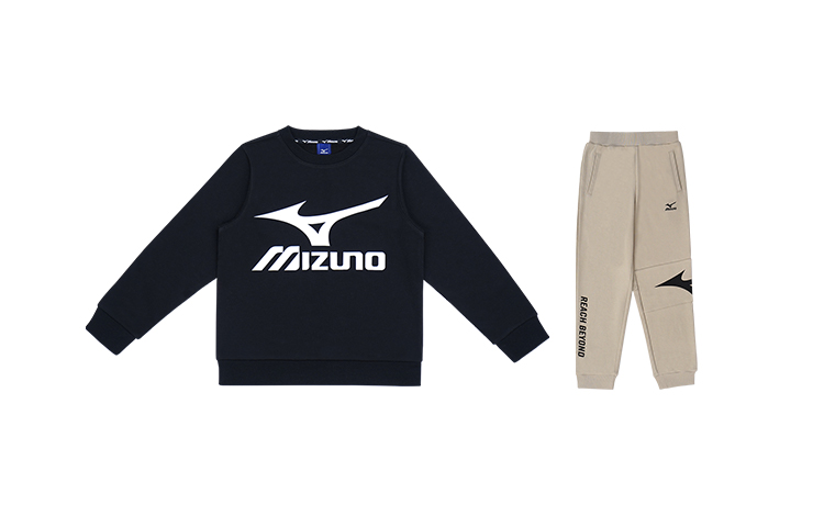 Детский спортивный костюм Mizuno, синяя футболка и хаки брюки — фото 3