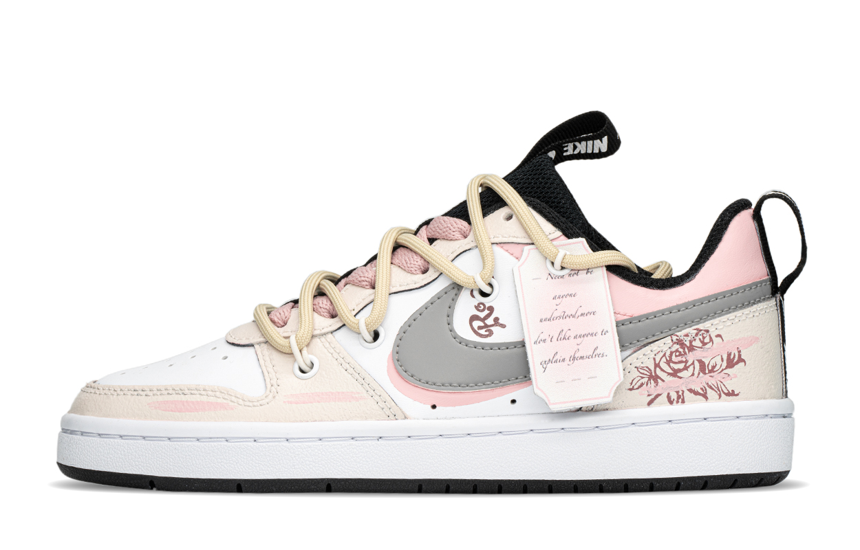 

Детские скейтерские кроссовки Court Borough для младших школьников Nike, серый розовый