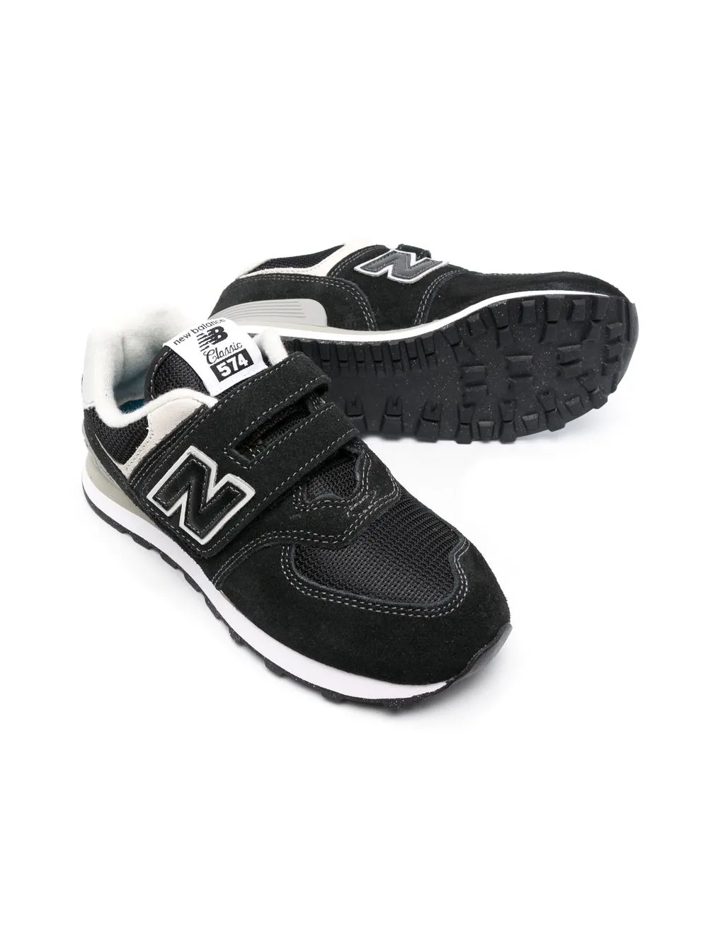 Кроссовки на липучках с нашивкой-логотипом New Balance Kids, черный — фото 2