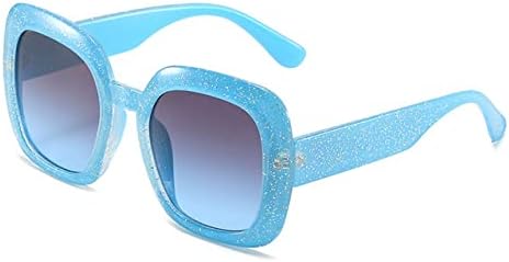 

Большие солнцезащитные очки для женщин в стиле ретро с градиентом конфетных оттенков, мужские солнцезащитные очки с защитой от УФ-излучения UV400 и блестками MTZJH, Blue Gray Blue