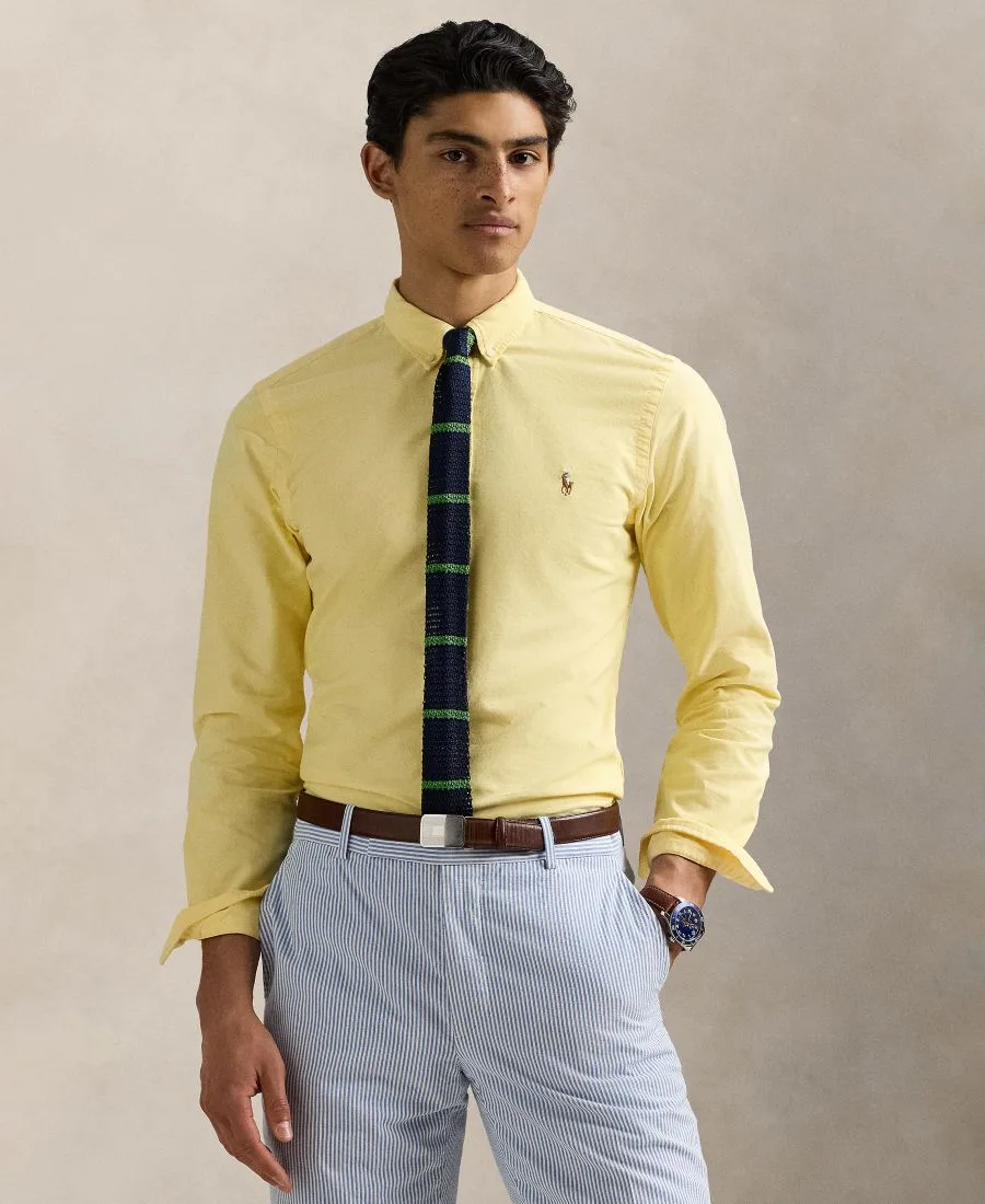 Мужская рубашка Оксфорд с длинными рукавами Polo Ralph Lauren, желтый