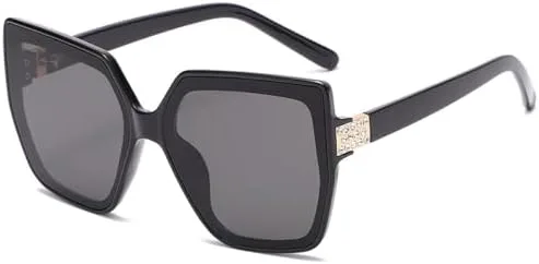 

Модные квадратные солнцезащитные очки с градиентным переходом цвета для женщин, 2027 год, с бриллиантовой отделкой, солнцезащитные очки UV400 MTZJH, Black