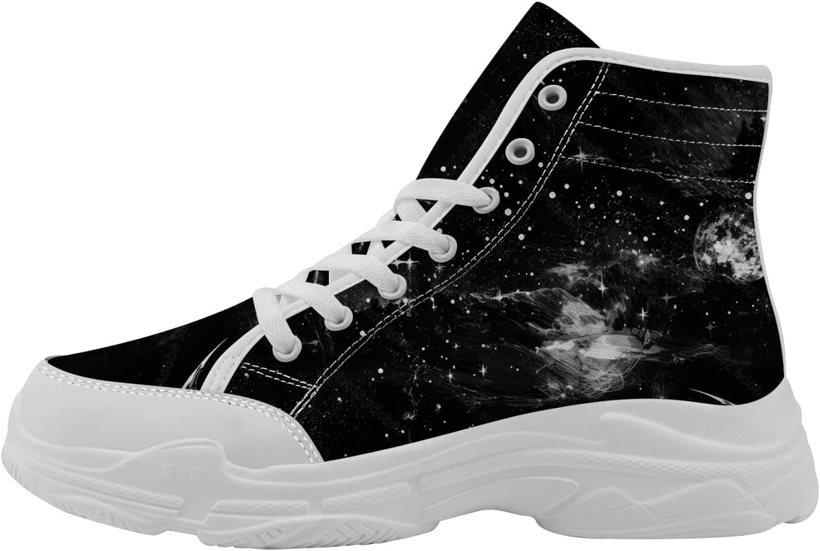 

Кроссовки Quorax Galaxy для женщин и мужчин, высокие тканевые с шнуровкой, белый/черный