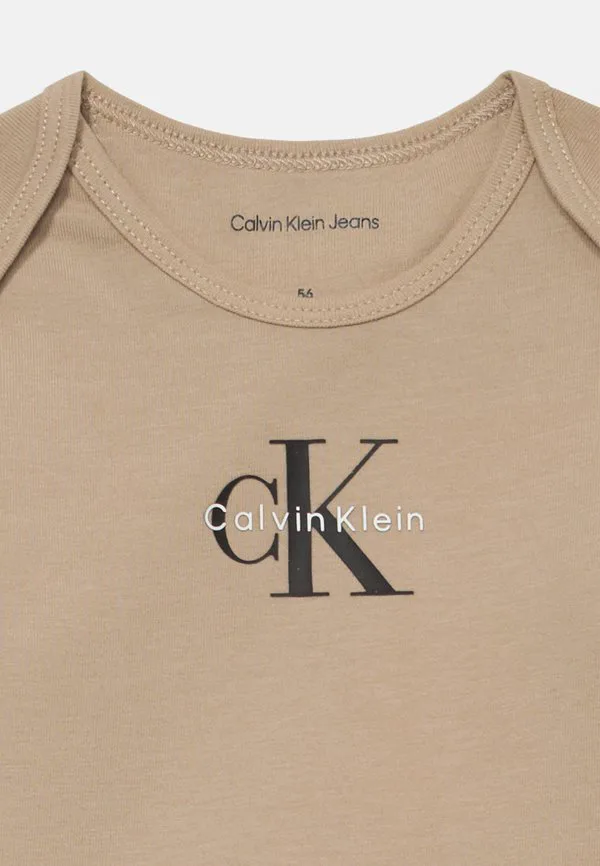 Унисекс топ с длинными рукавами и монограммой Calvin Klein Jeans, Ancient Marble — фото 3