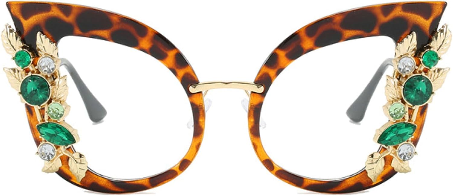 

Модные сверкающие солнцезащитные очки-бабочки со стразами, роскошный бренд, винтажные солнцезащитные очки с бриллиантами, очки для вечеринок и рейв-вечеринок mincl, Leopard&clear