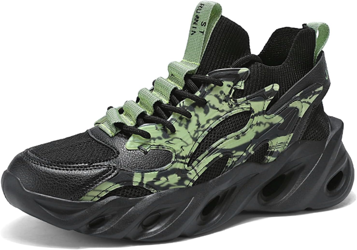 

Мужские кроссовки GSIGUL для бега и ходьбы, стильные массивные кроссовки, повседневные спортивные теннисные туфли с легкой мягкой подошвой, черный