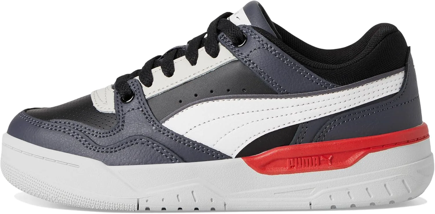 Детские кроссовки PUMA для мальчиков Rebound Retro на шнуровке - серые, серый/белый/черный — фото 2