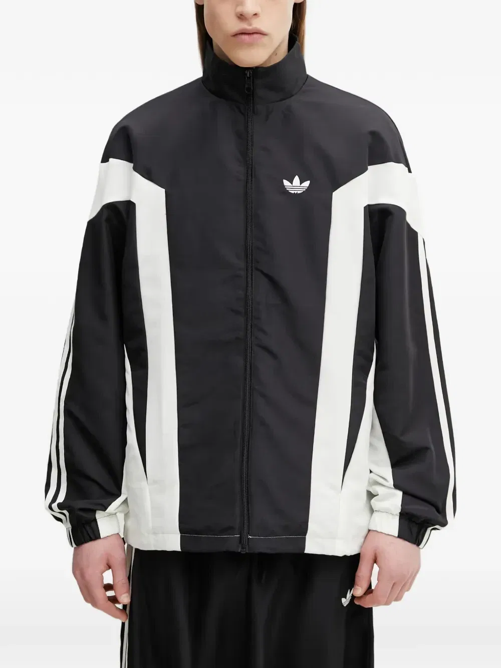 Ветровка Originals «Баскетбол» с логотипом и боковыми полосками Adidas, черный