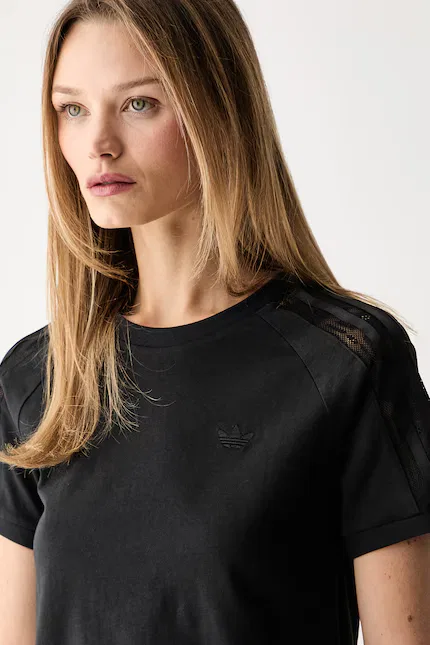 Футболка с кружевными вставками LACE CALI T Adidas Originals, черный — фото 4
