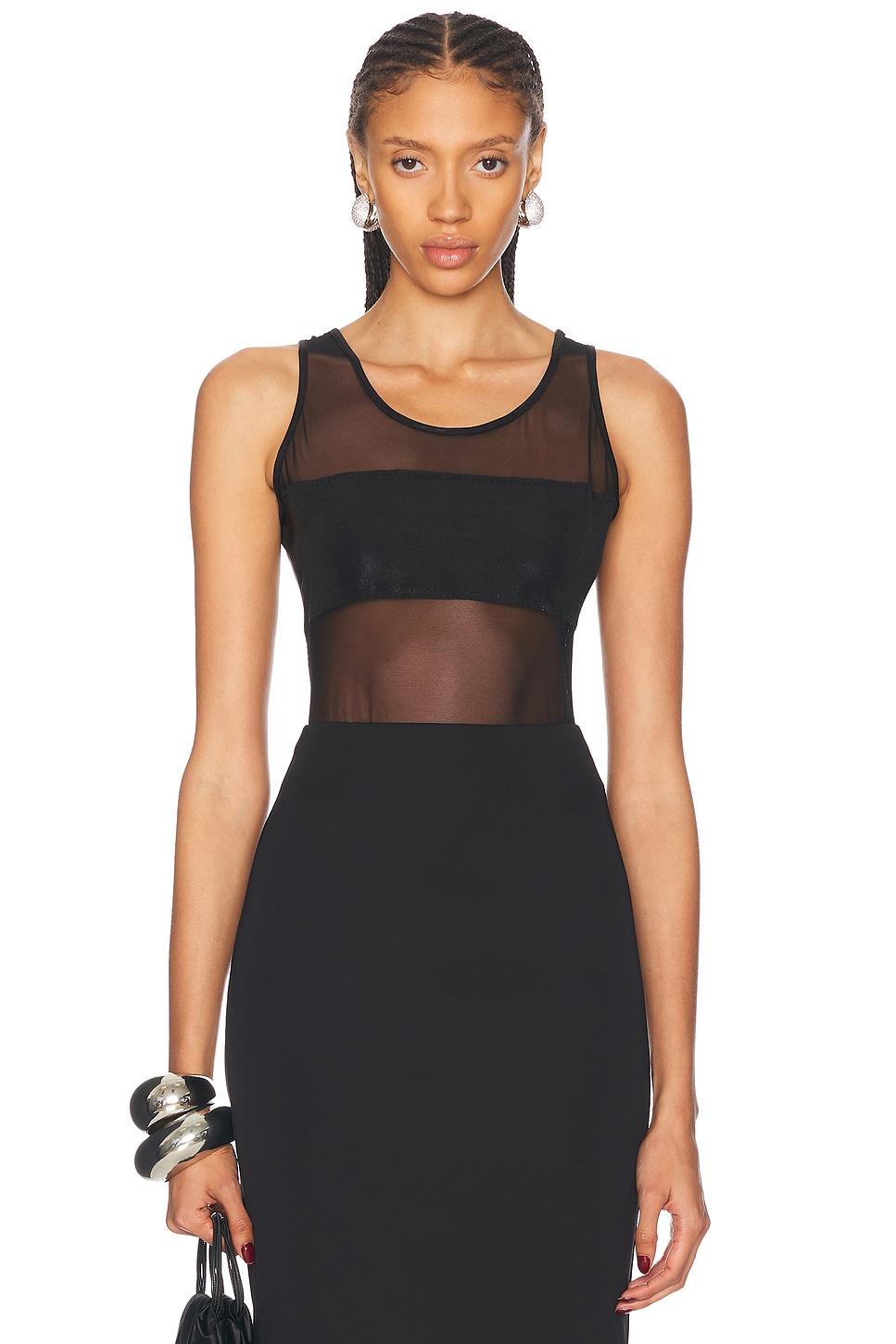 

Боди Dash Dash Mio Norma Kamali, цвет Black & Black Mesh