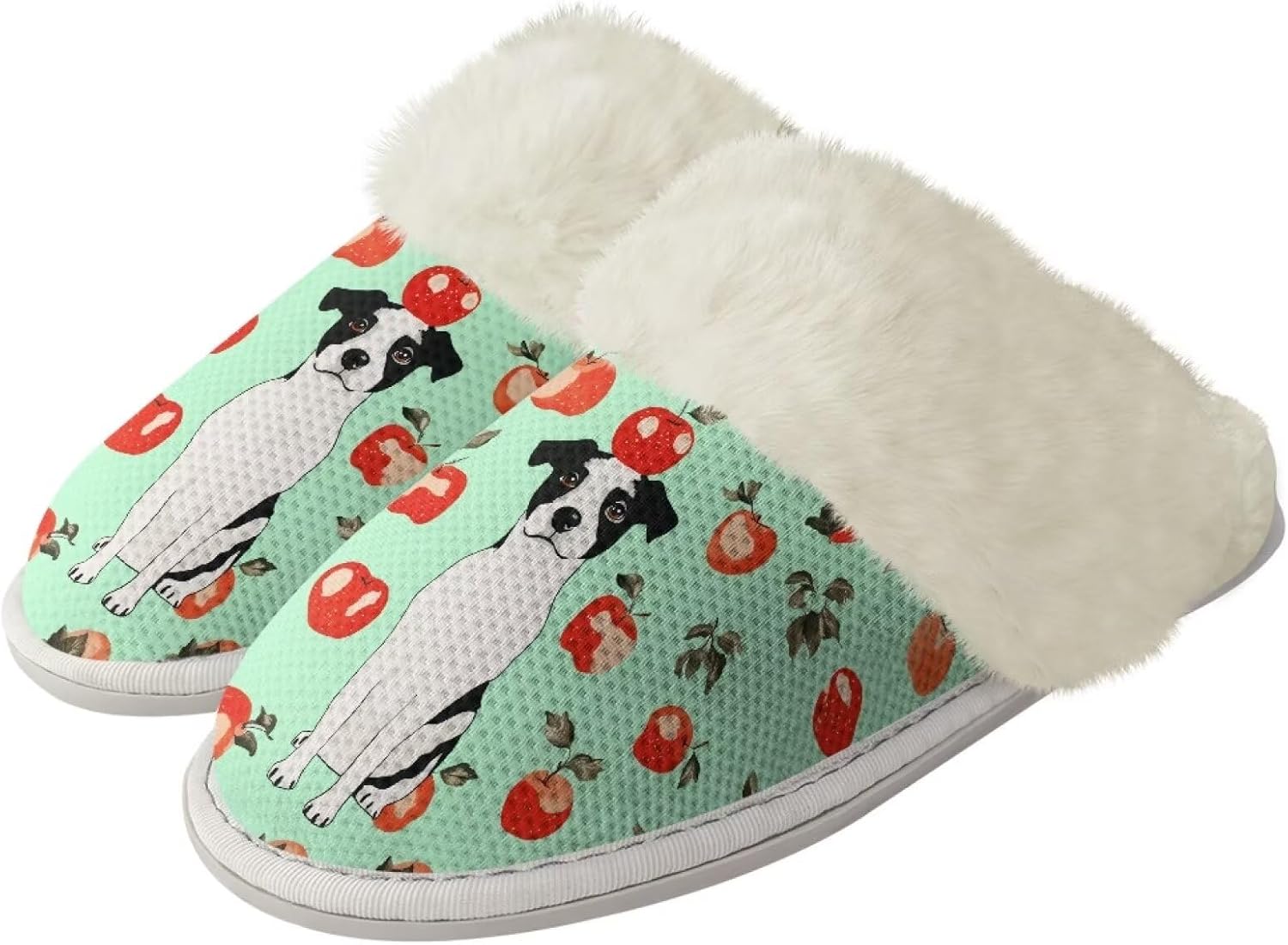

Домашние тапочки для мужчин и женщин, мягкие, теплые, пушистые, с закрытым носком и противоскользящей подошвой, унисекс, повседневные, для дома, спальни Watdotory, Cute Dog