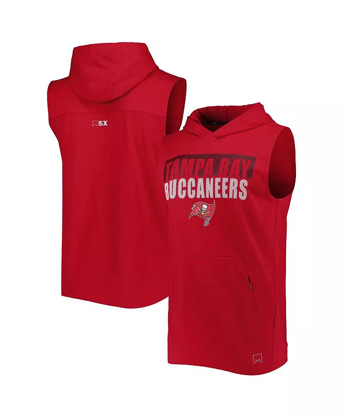 

Мужская безрукавка-худи Tampa Bay Buccaneers Relay красного цвета MSX by Michael Strahan