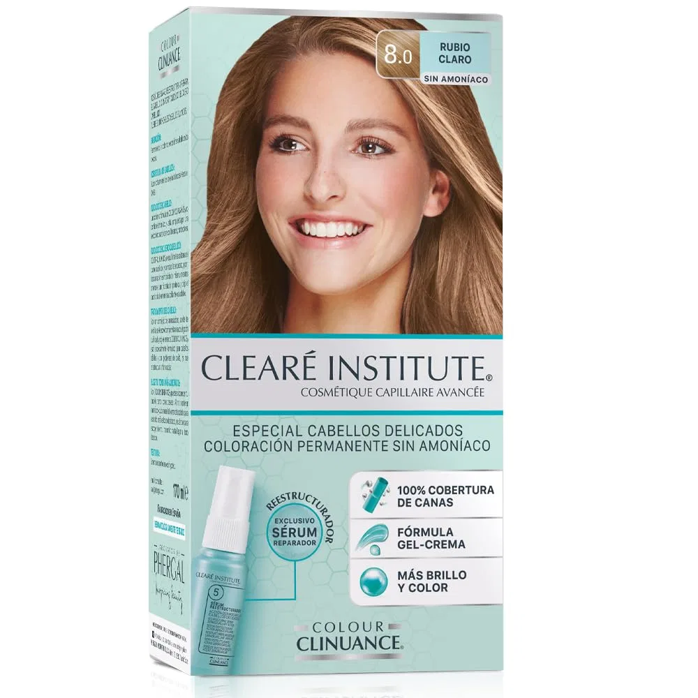 Стойкая краска для волос Colour Clinuance без аммиака, 8.0 светло-русый Clearé Institute, 8.0 Light Blonde