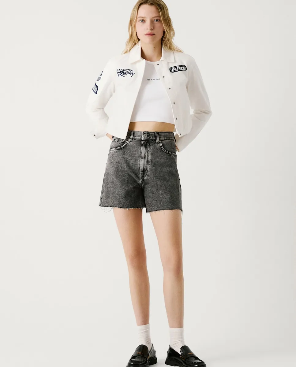 

Женские шорты джинсовые с рваным краем Pepe Jeans, черный