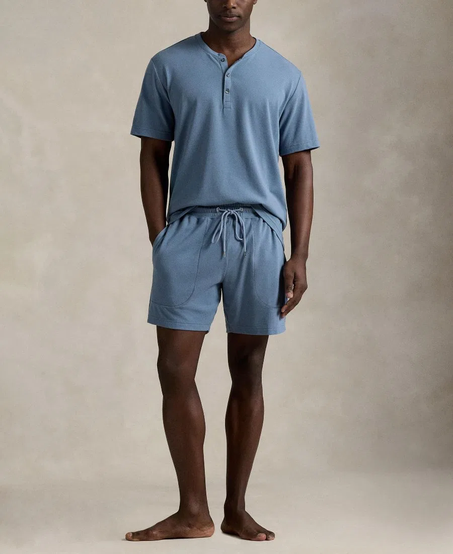 Мужские легкие сетчатые пижамные шорты Polo Ralph Lauren, Bluestone/Cruise Navy Polo Player — фото 2
