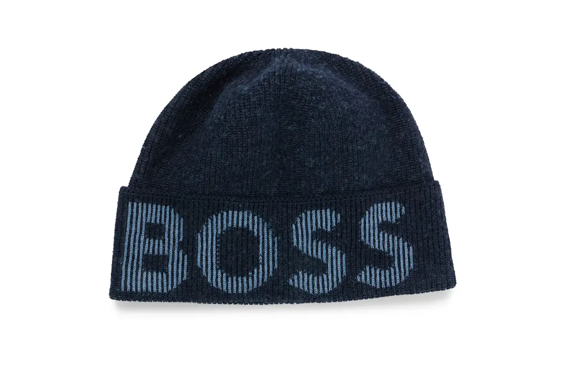

HUGO BOSS Боб с узором жаккард, Dark Blue