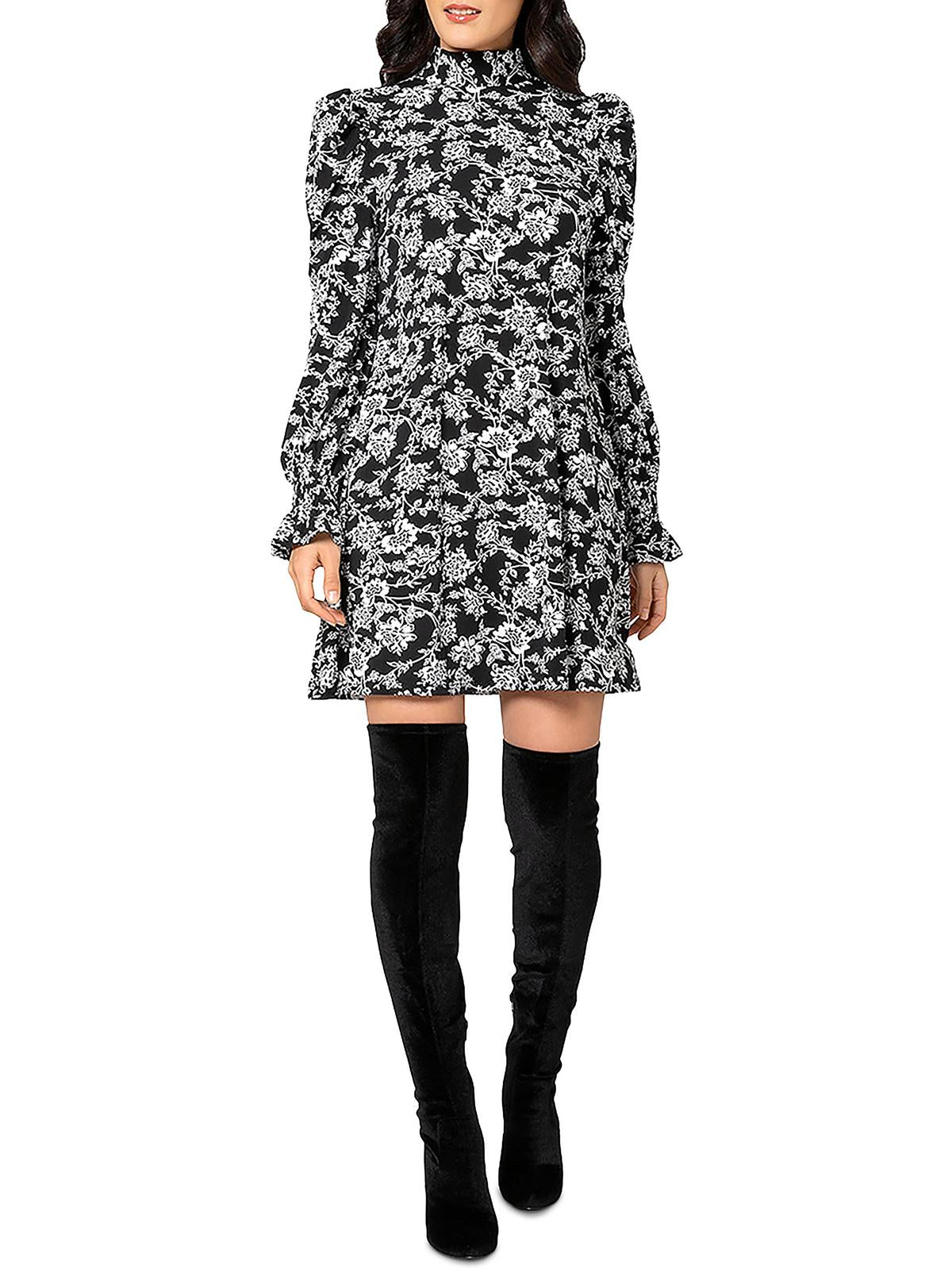 

Женское трикотажное платье-трапеция Bianca с цветочным принтом Leota, цвет antique floral black marshmallow