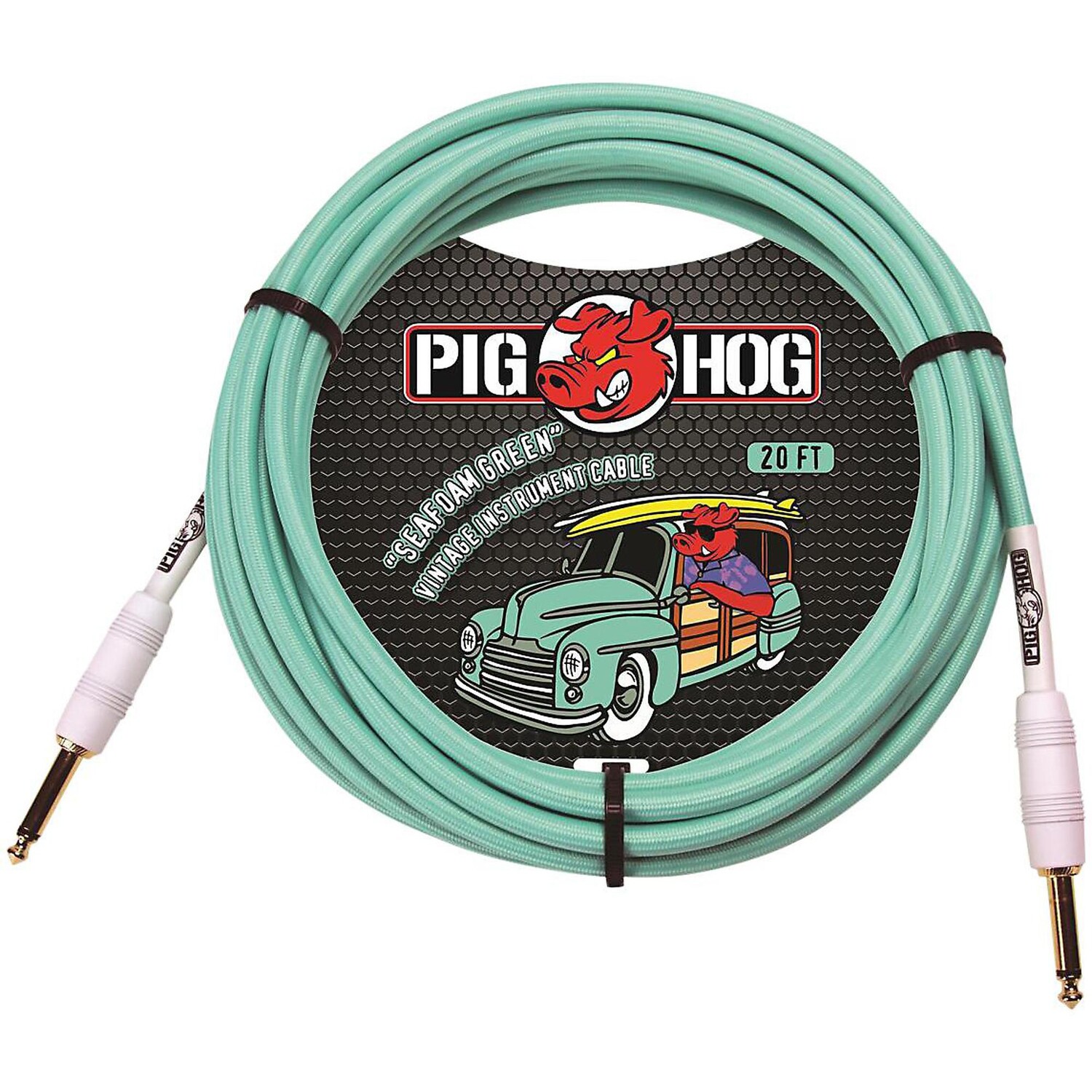 

Инструментальный кабель Pig Hog, 20 футов, цвет морской пены, зеленый