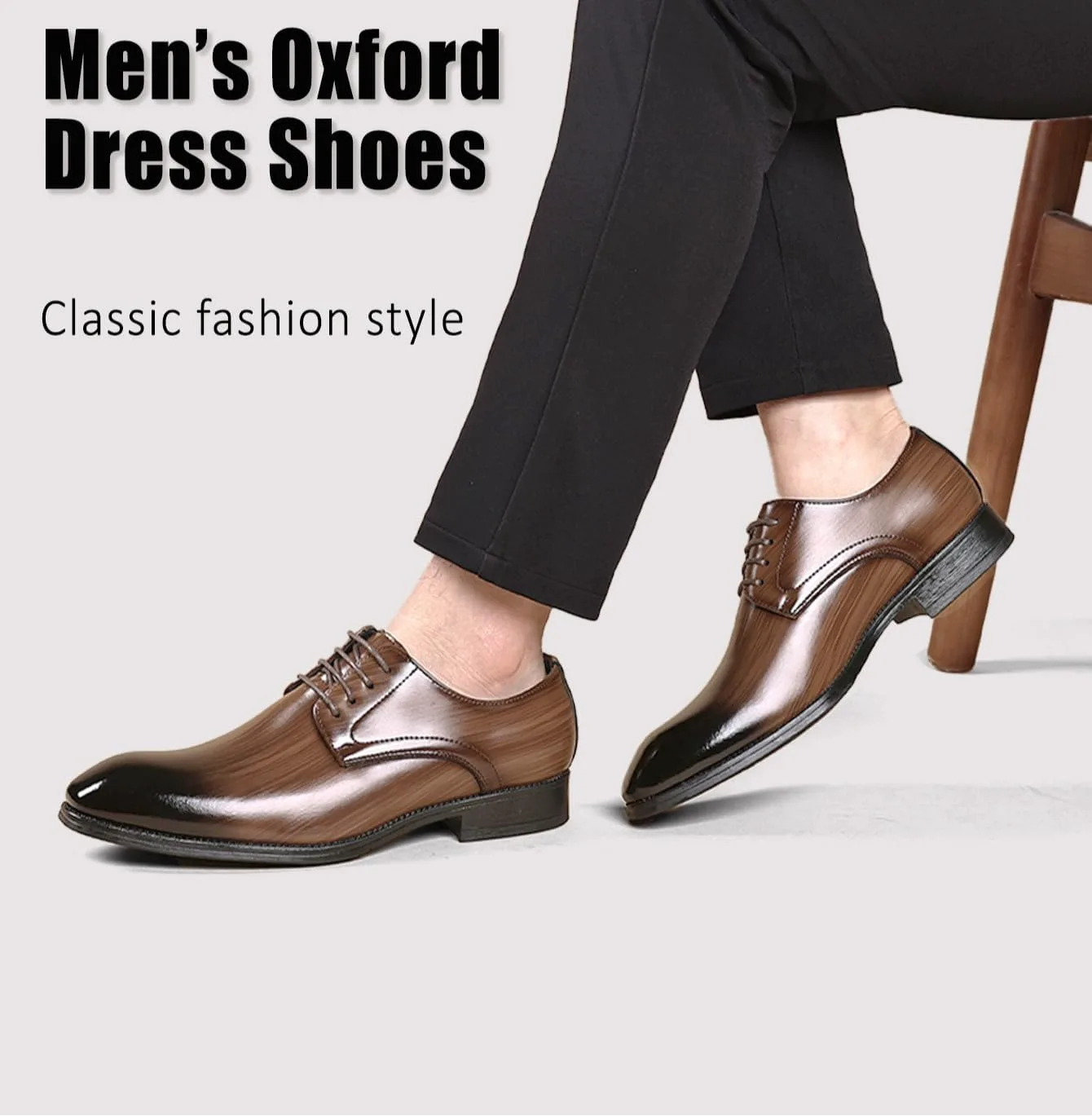 Мужские классические кожаные туфли Oxfords ручной работы на шнуровке, с перфорацией и подкладкой для официальной/офисной носки, современные комфортные туфли для бизнеса, свадьб и особых случаев Hhhchpm, темно-коричневый — фото 2