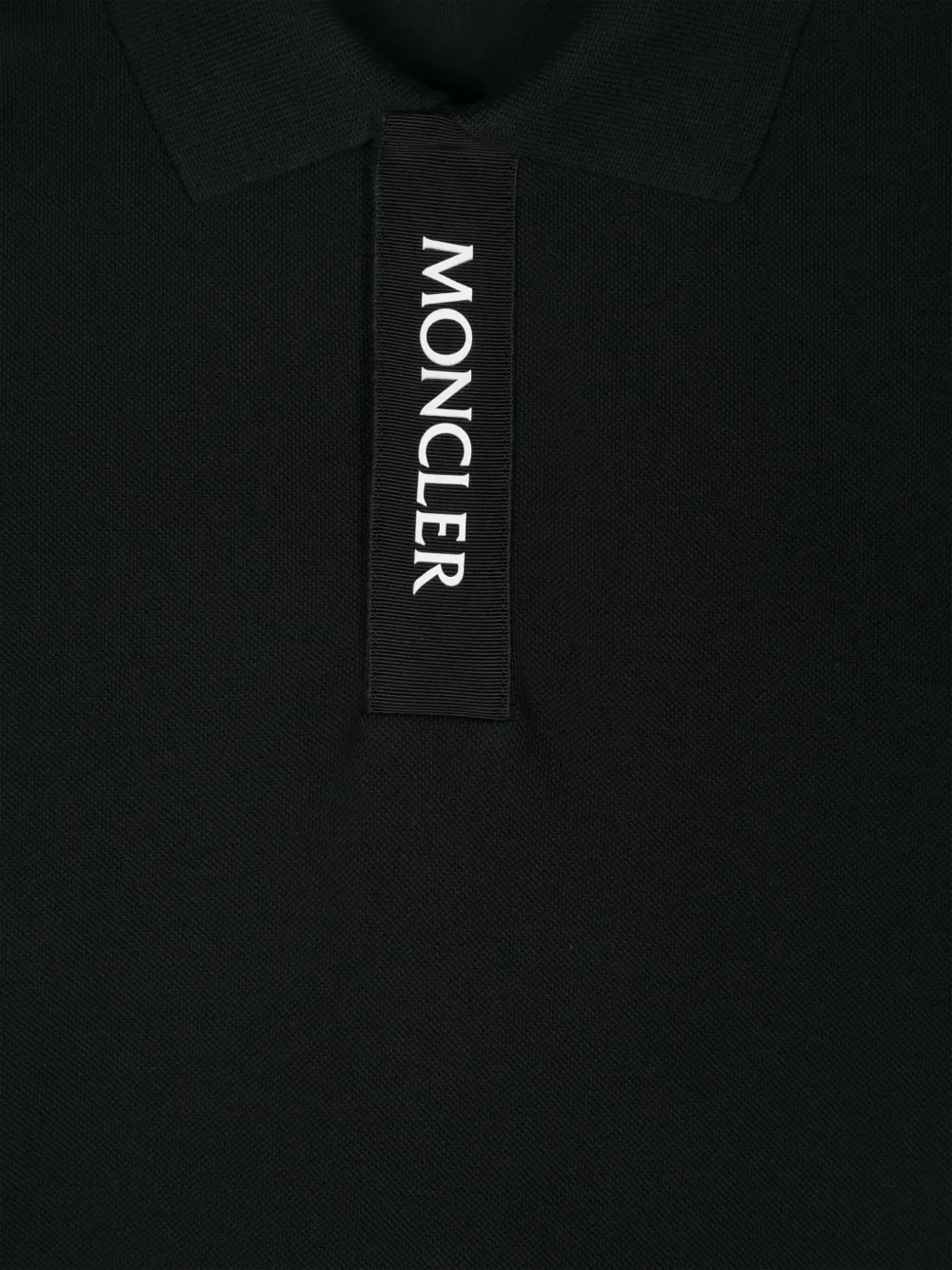 Рубашка поло с нашивкой-логотипом Moncler Enfant, черный — фото 3