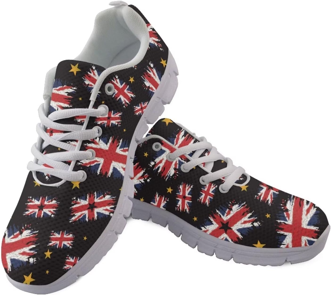 

Мужские и женские кроссовки GIFTPUZZ, дышащие с сеткой, повседневные спортивные, легкие, на шнуровке, для ходьбы, Union Flag