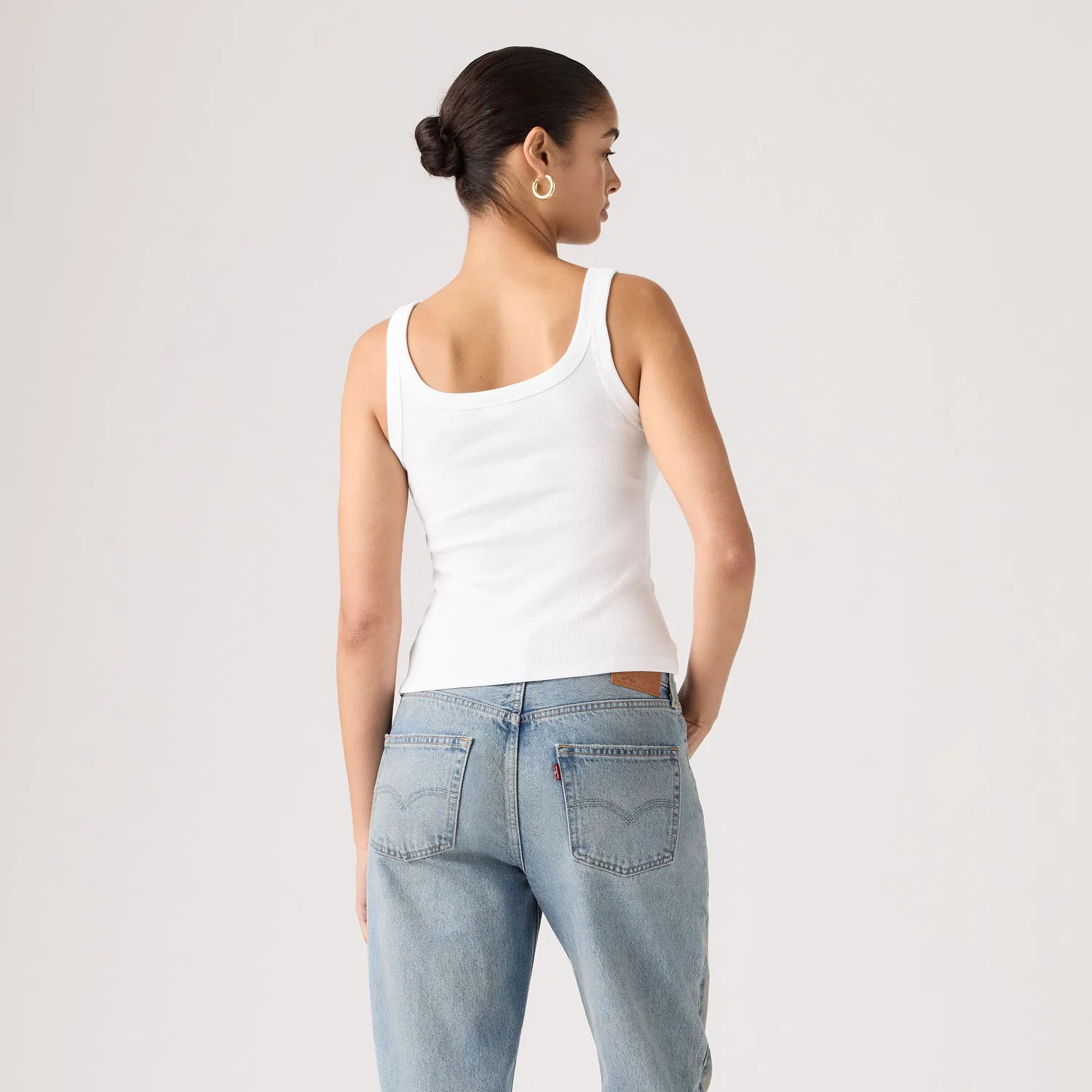 Базовая ребристая майка Levi's, White — фото 3