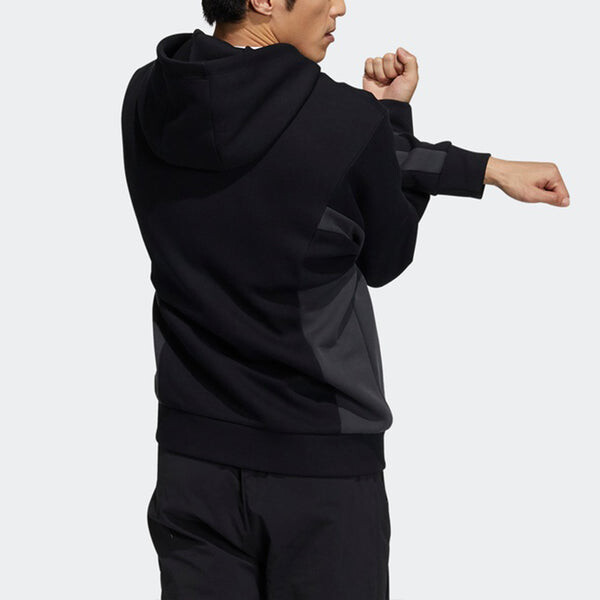 Куртка adidas St Kn Spcr Jkt Contrasting Colors Pocket Knit Sports hooded Logo Jacket Black, черный — фото 4