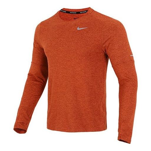 

Футболка Men's Nike Reflective Logo Training Sports Running Long Sleeves Orange Red T-Shirt, оранжевый