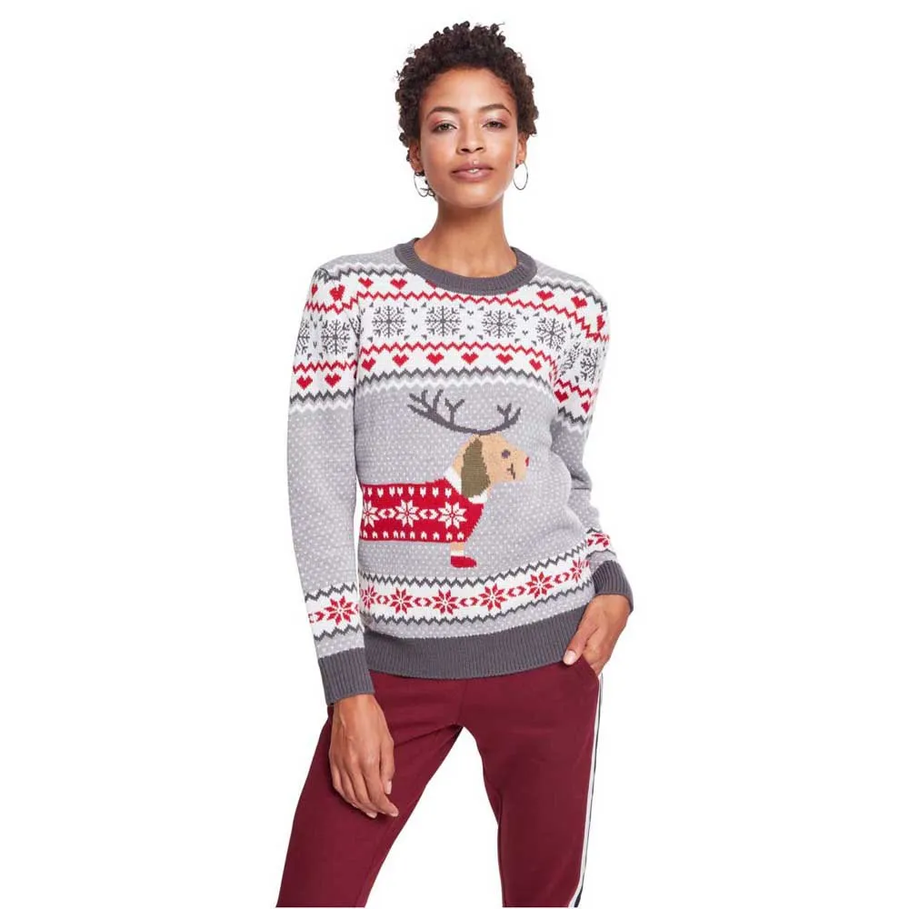 

Свитер Urban Classics Sausage Dog Christmas, розовый