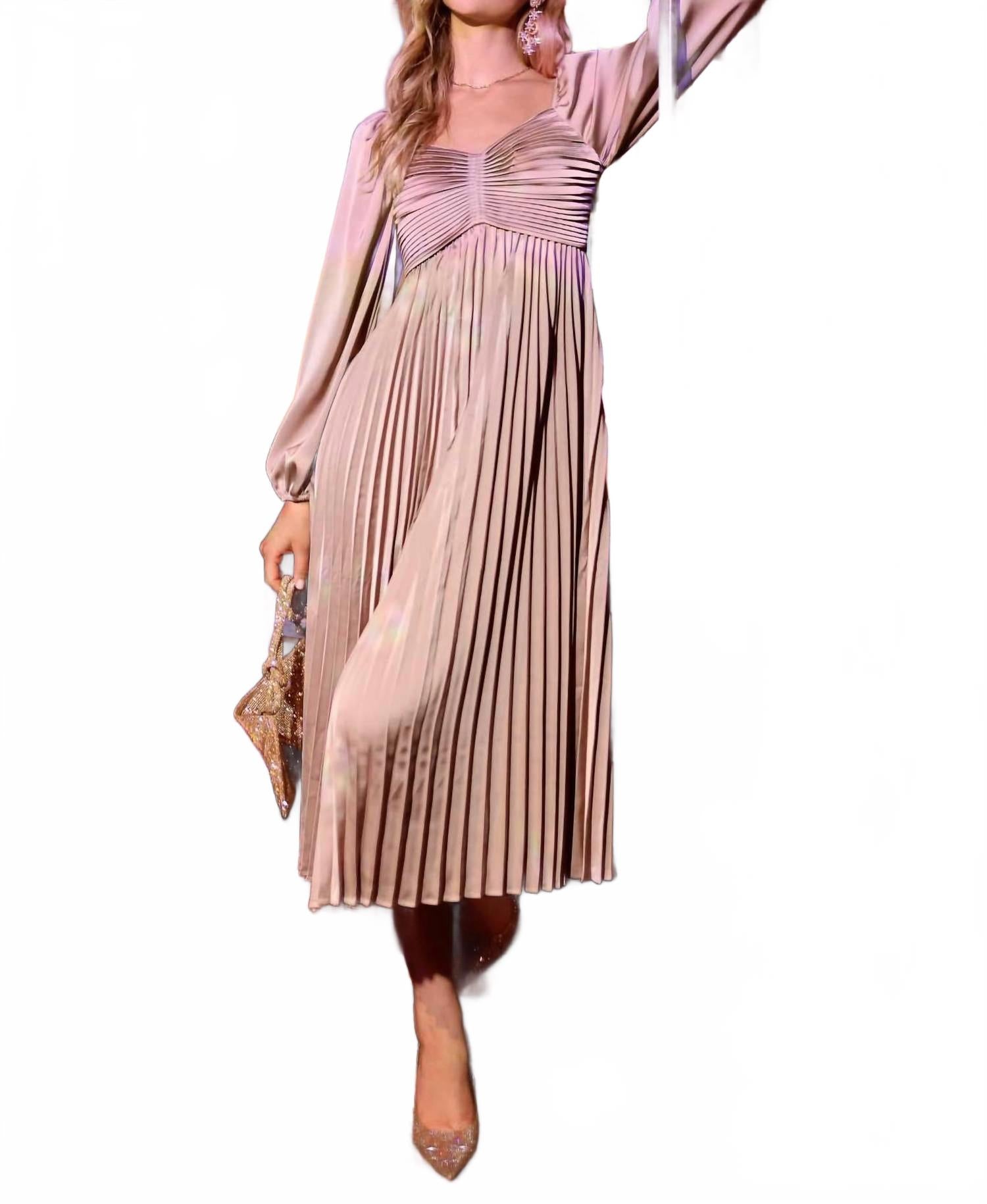 

Платье миди с завышенной талией в светло-молочном цвете By The River, мокко