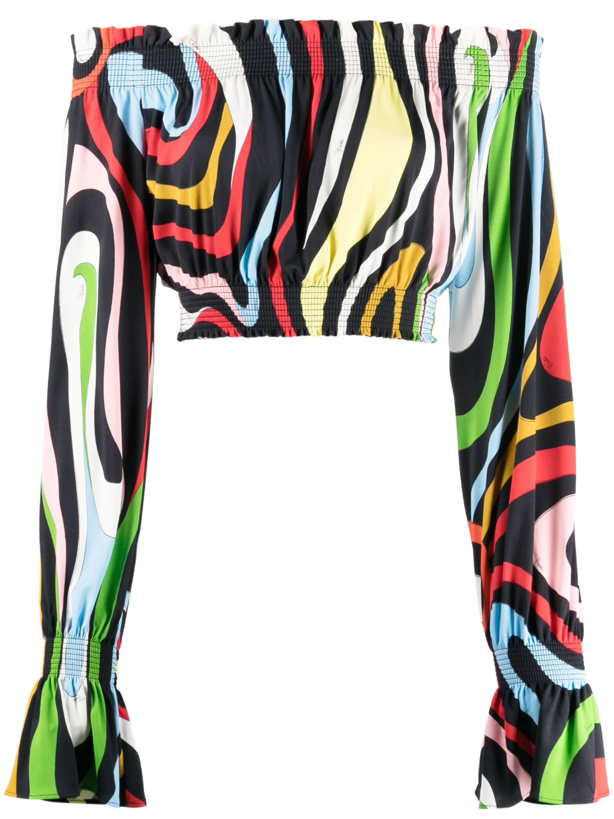 

Укороченный топ с принтом Pucci, черный