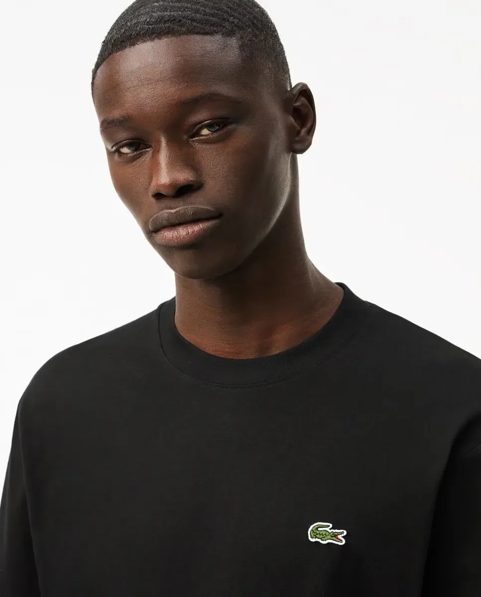 Футболка мужская Lacoste с длинным рукавом, хлопок, черный — фото 3