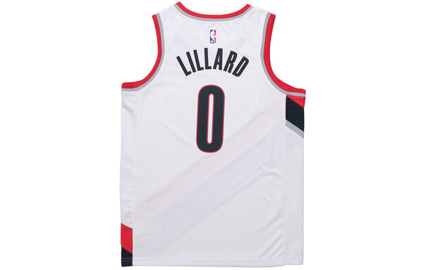 Спортивная футболка nba men's damian lillard portland trail blazers sw jersey white Nike, белый — фото 2