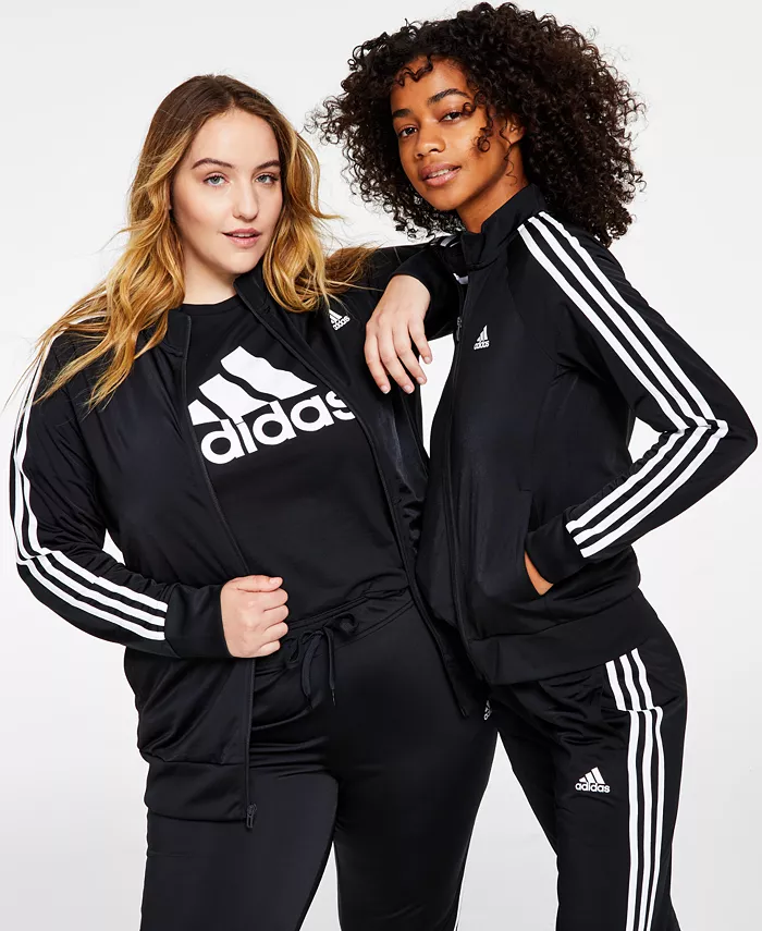 

Женская трикотажная куртка с тремя полосками, XS-4X adidas, черный