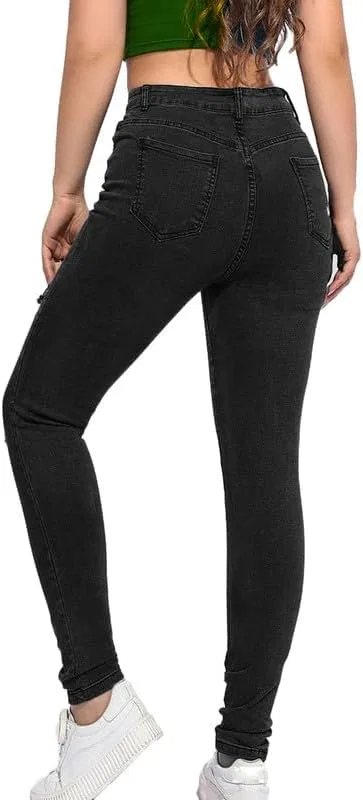 Джинсы High Waist Andongnywell, Wine Red — фото 3