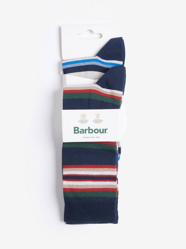 

Летние хлопчатобумажные носки в полоску Barbour, цвет Navy Mix