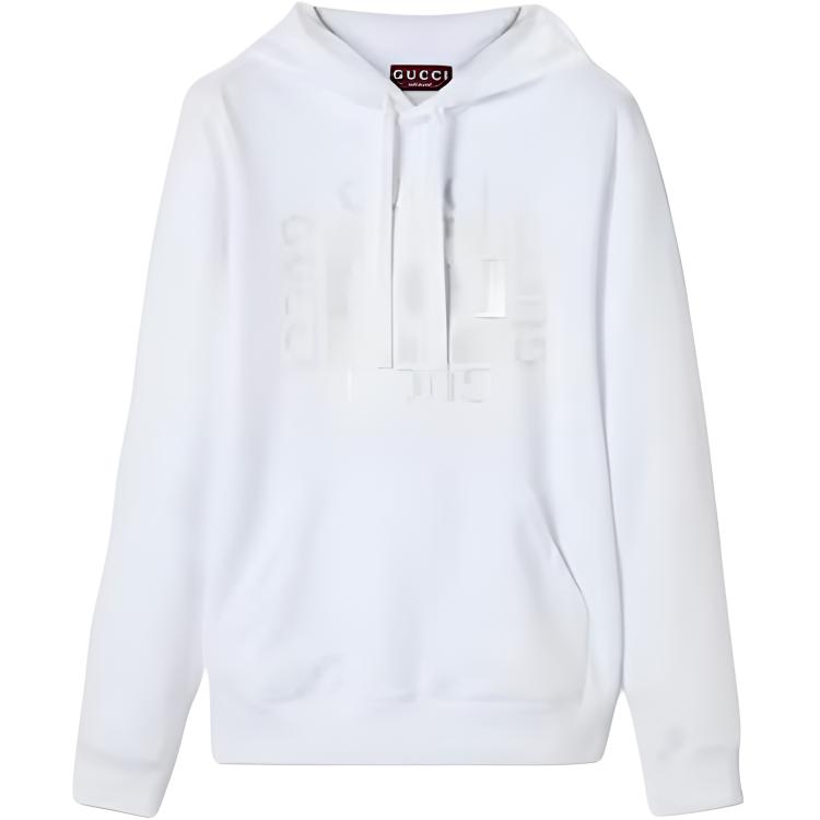 

Gucci Мужская белая толстовка с капюшоном, средней толщины