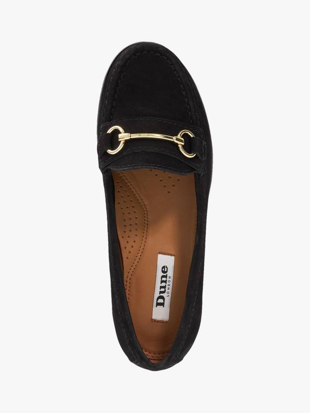 Glenny Wide Fit замшевые лоферы на плоской подошве с круглым закрытым носком Dune London — фото 3