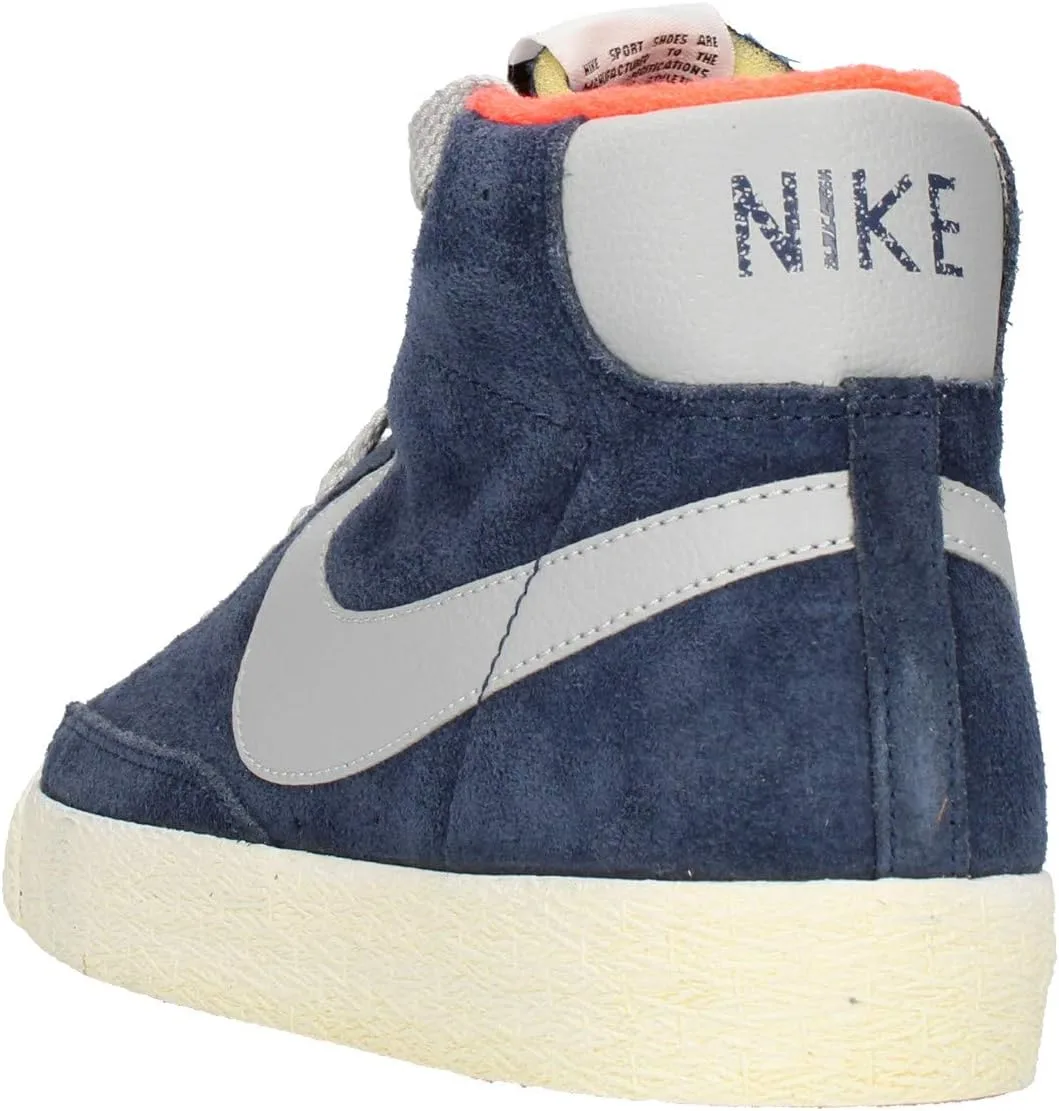 Кроссовки Nike Blazer Mid Premium Vintage (замша), серо-синие — фото 2