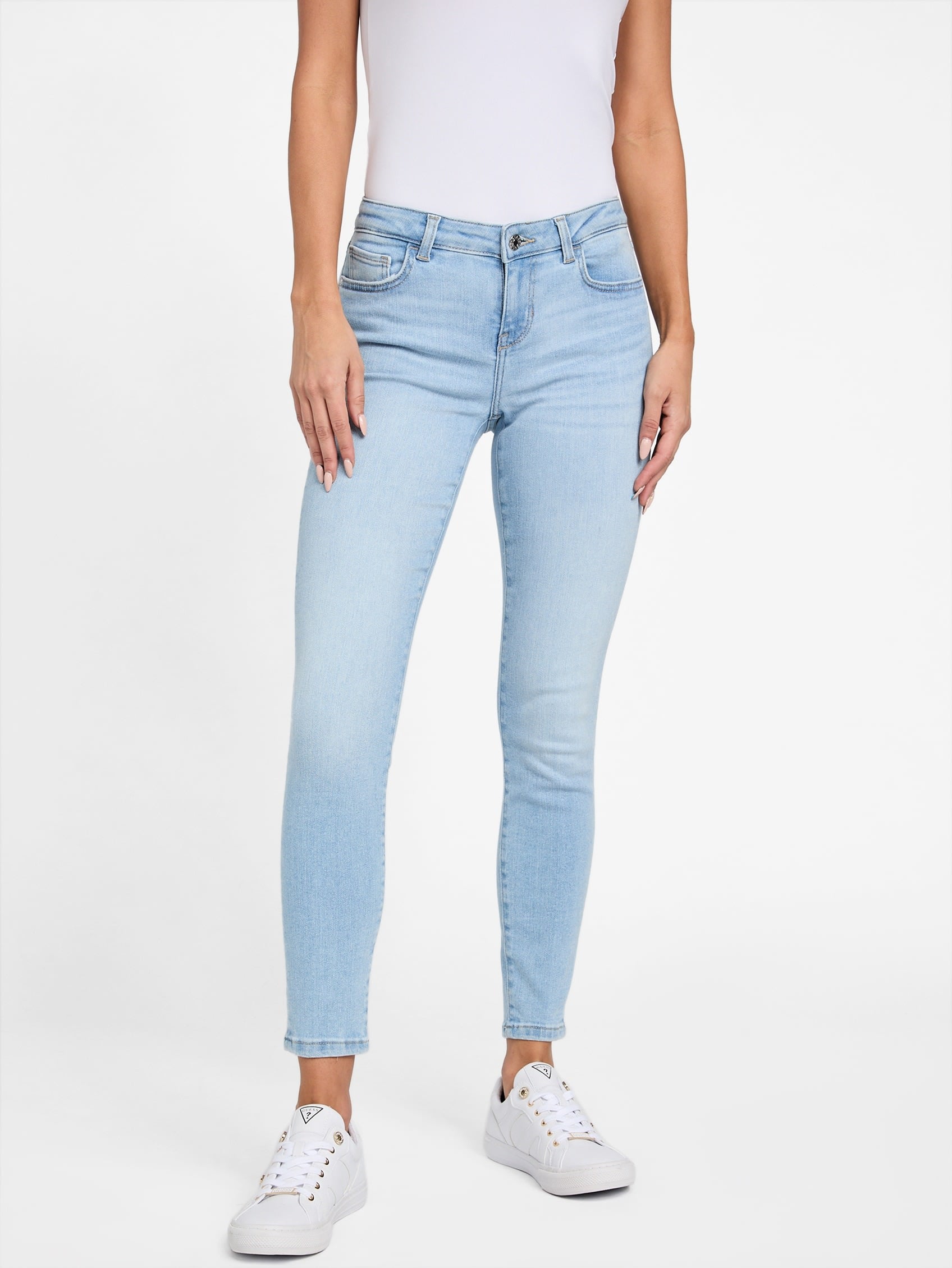 

Узкие джинсы Eco Jaymie с низкой посадкой Guess Factory, цвет light wash
