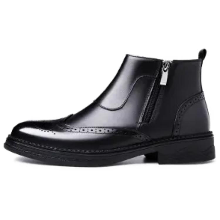 

BAGE Черные мужские угги на платформе с черным мехом, цвет Black Fleece