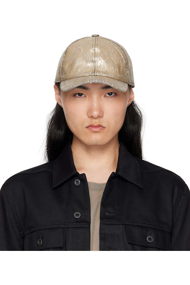 

Бейсболка Megacrust из денима Rick Owens Drkshdw, золотой