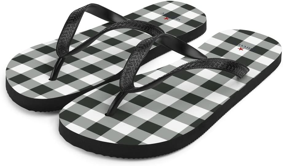 

Вьетнамки в клетку «Буффало», черно-белые удобные сандалии на плоской подошве, летние пляжные резиновые шлепанцы для женщин и мужчин Starcove